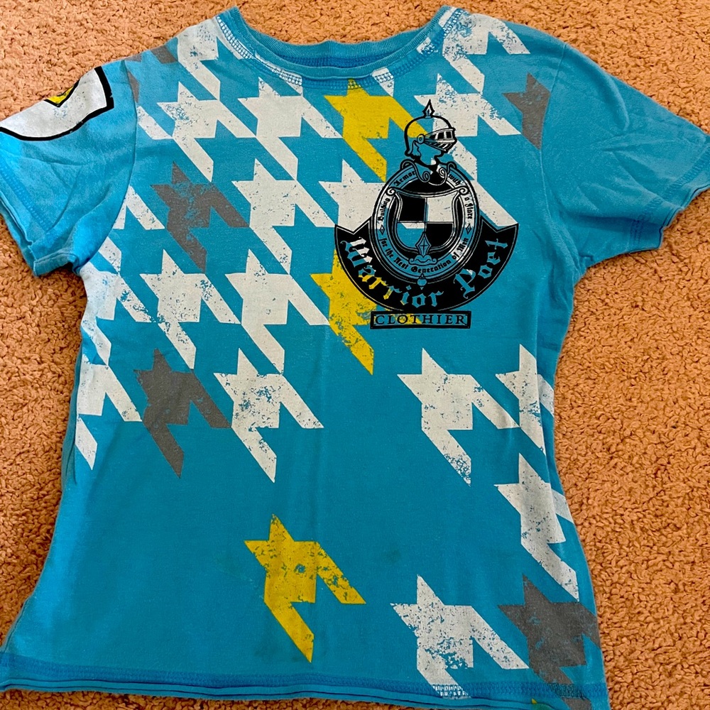 Warrior Poet knight blue boy’s t-shirt - size 4-5